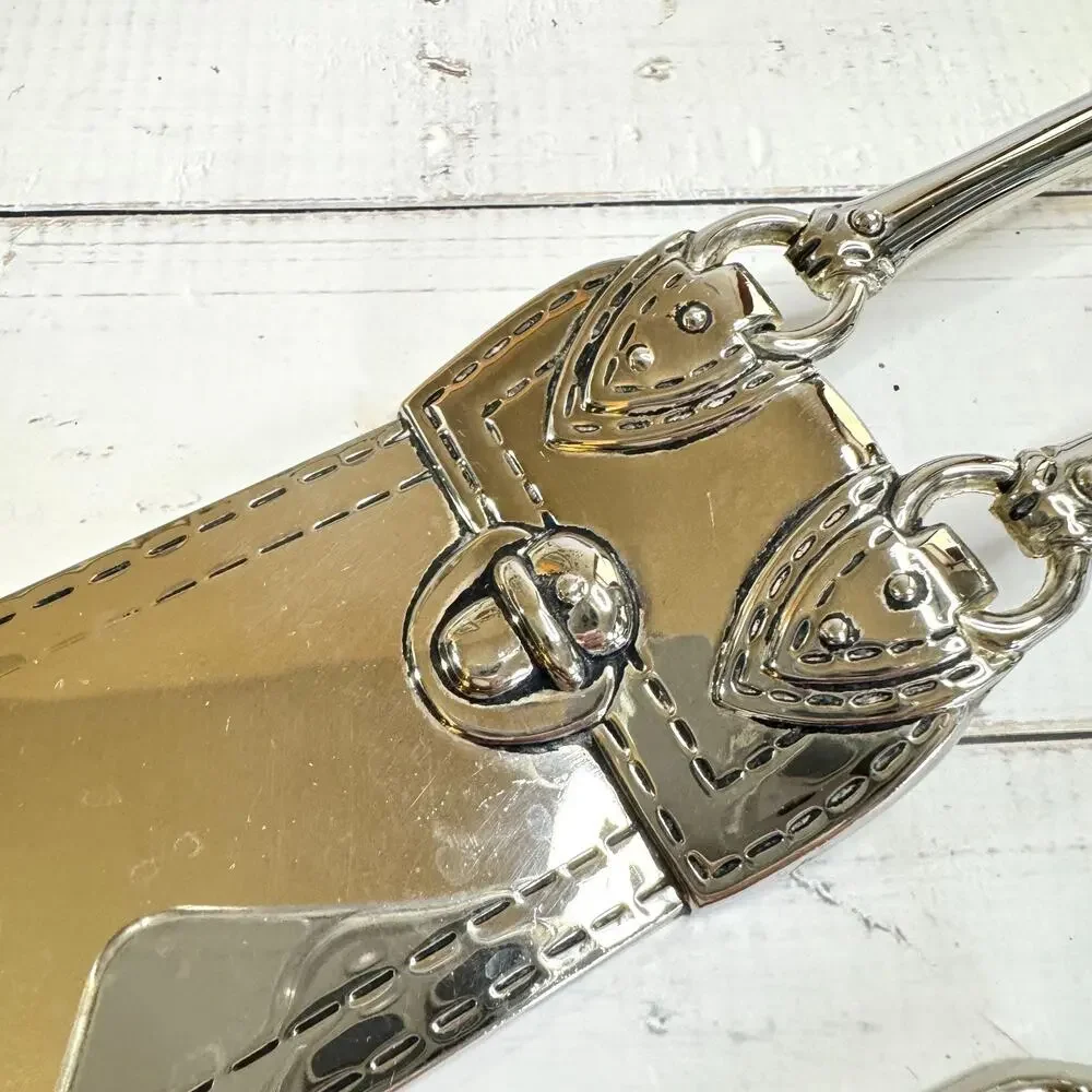 Vintage Neiman Marcus Cake Pie Server Set Silver Plate High Heel Evening Handbag